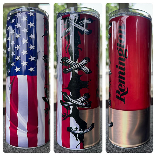 20oz Shotgun Flag Tumbler