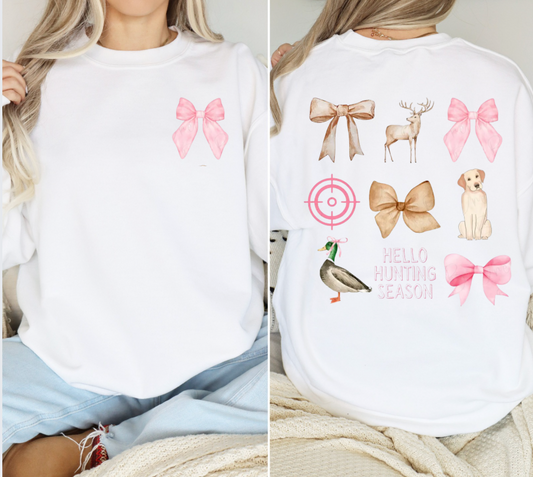 Preppy Hello Hunting Season Sweatshirt