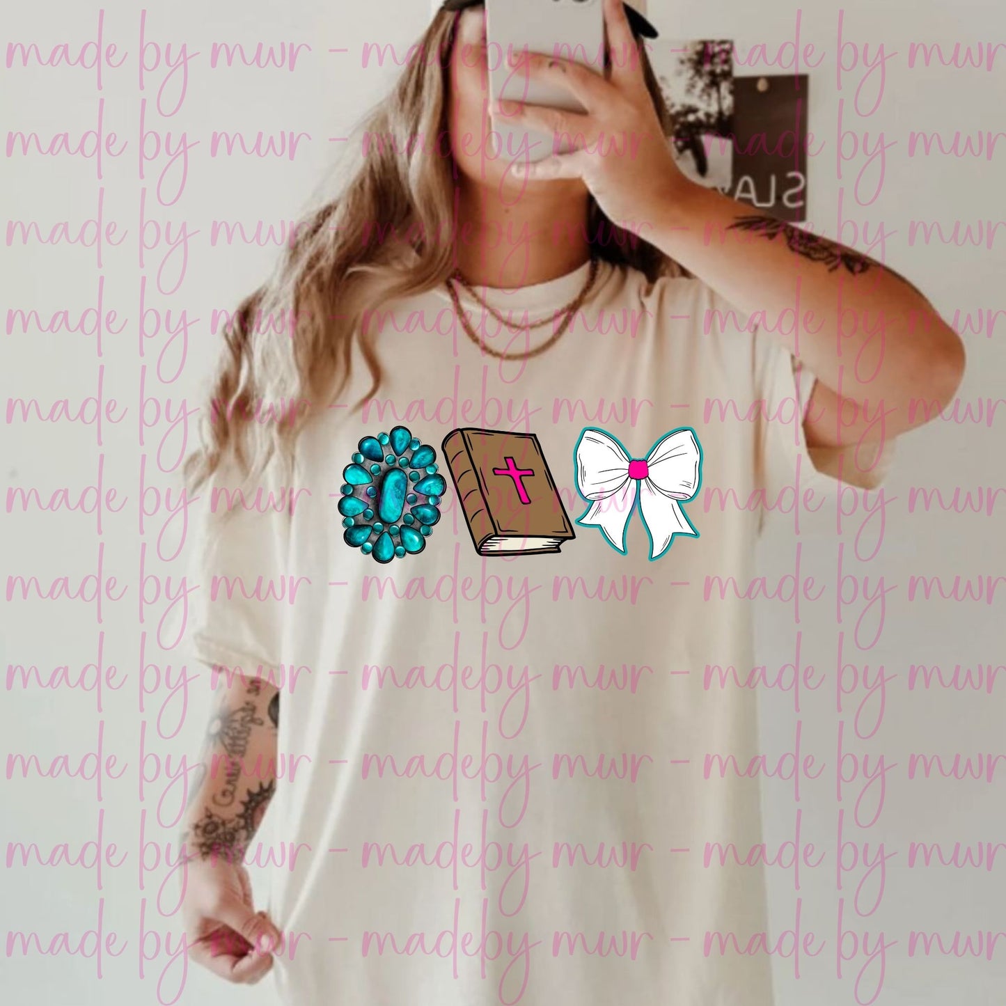 Turquoise Bible Bow