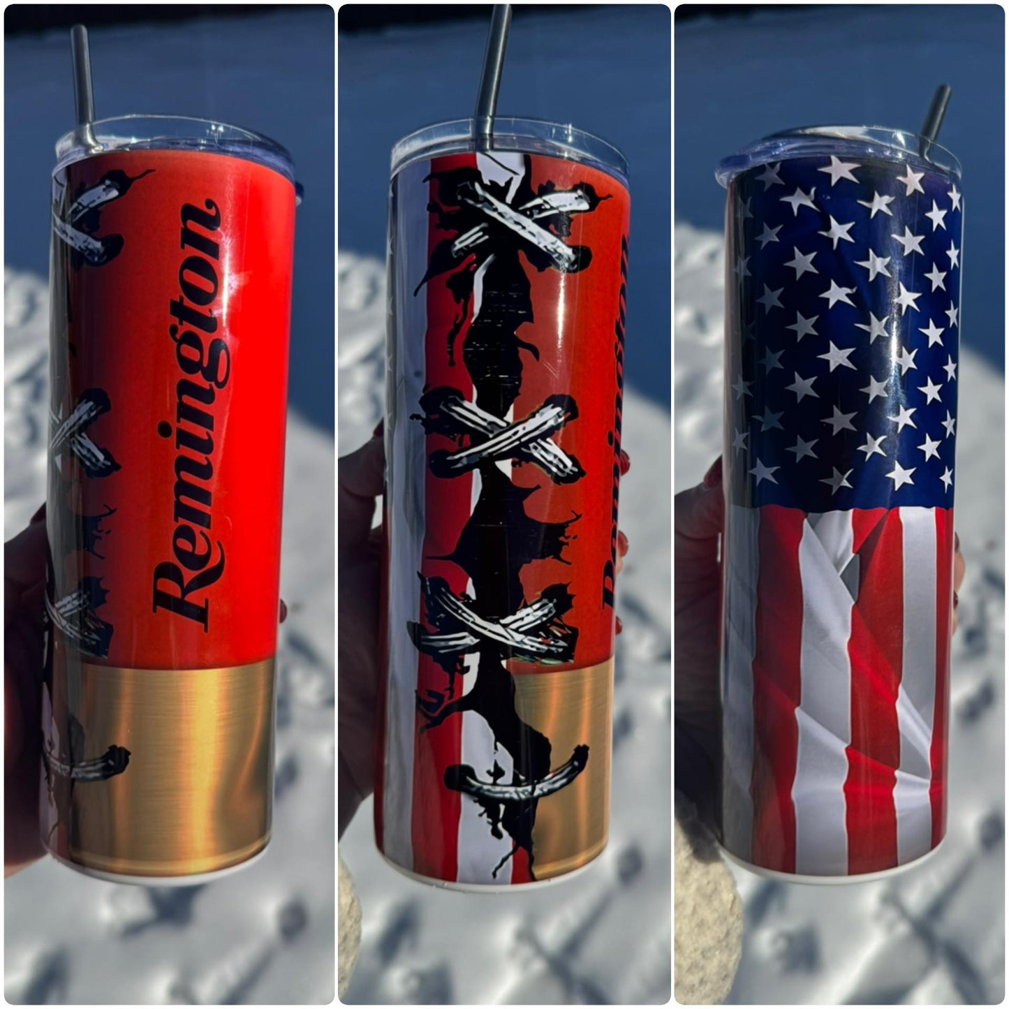 20oz Shotgun Flag Tumbler