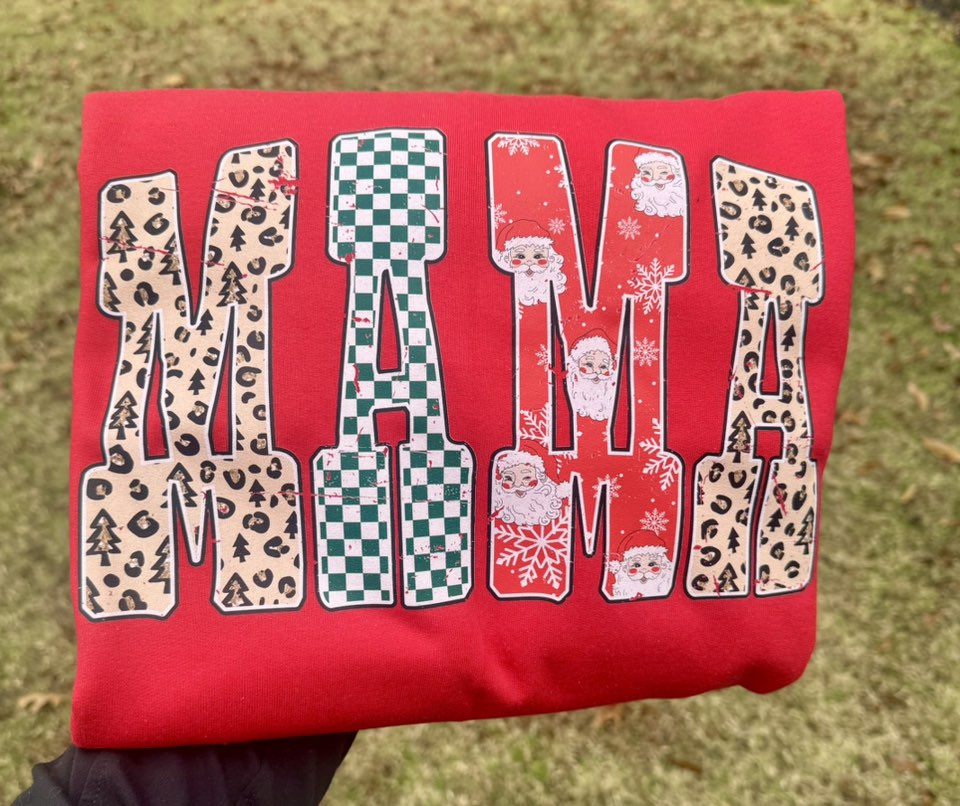 Cheetah Santa Mama Graphic Top
