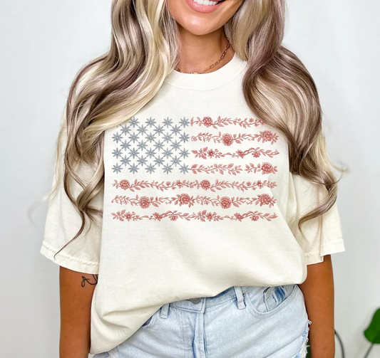 Floral Flag Tee