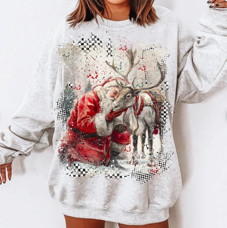 Checkered Santa Sweatshirt